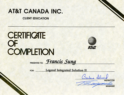 AT&T - Certificate of Completion